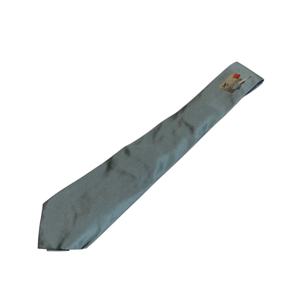 LOUIS VUITTON LV Logo Tie, Regular Blue-Gray, Men's